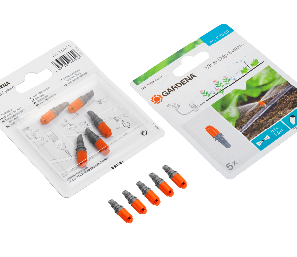 Bộ 5 đầu tưới hẹp và dài hai hướng Gardena 01370-20