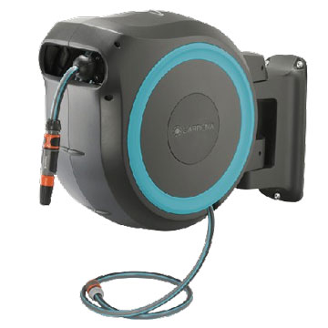 Bộ rút tự động Gardena và xe cuộn ống dây cho vườn, dễ dàng sử dụng và bảo quản ống dây