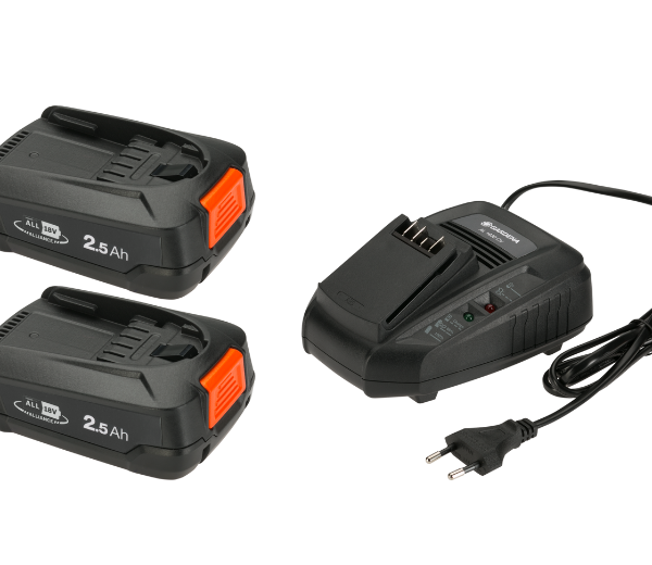 Bộ phụ kiện gồm 1 sạc nhanh P4A-AL và 2 pin 2Ah Gardena 14907-20