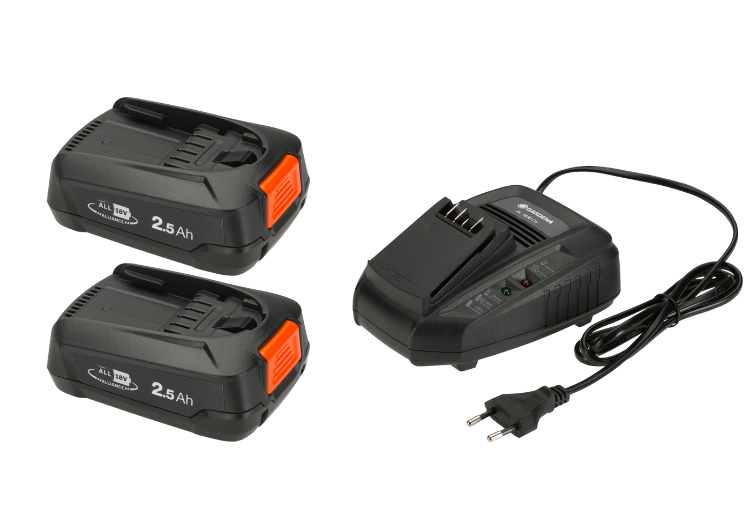 Bộ phụ kiện gồm 1 sạc nhanh P4A-AL và 2 pin 2Ah Gardena 14907-20